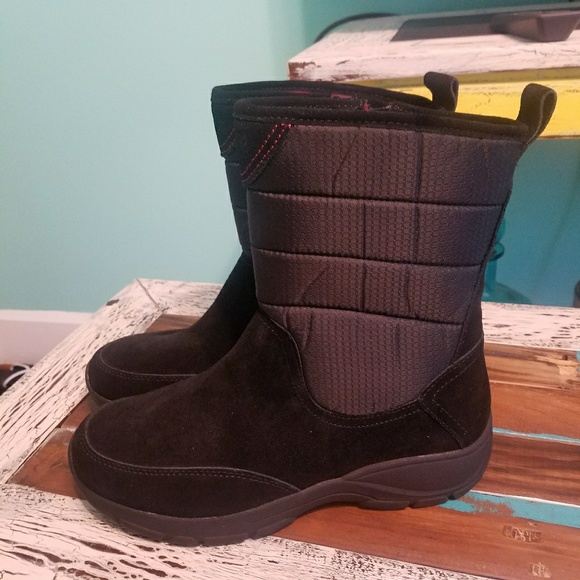 Lands' End Shoes - Lands End black Suede Leather Snow boots